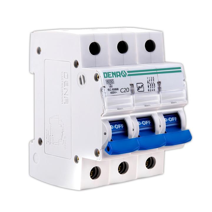 فیوز مینیاتوری سه فاز 20 آمپر دنا الکتریک ایرانیان مدل C20-6KA-3P